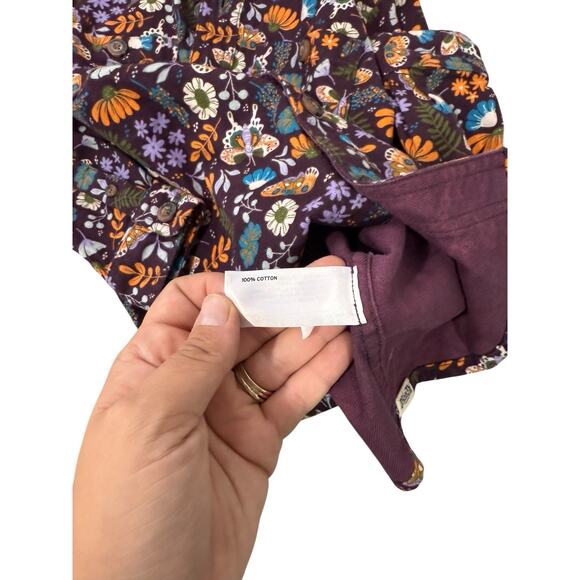 Duluth Trading Co Kids Free Swingin' Flannel Shirt Floral Butterfly Girl Size 6 - Picture 5 of 7